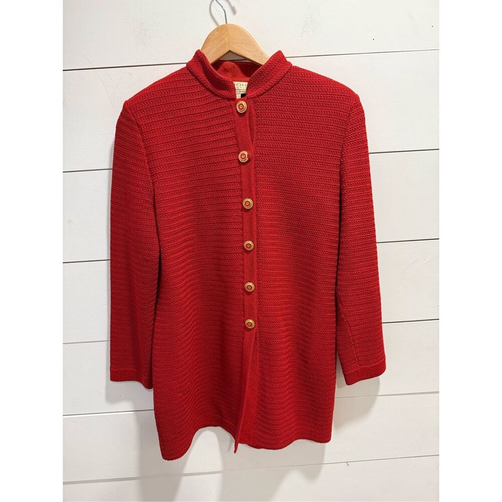 St. John Red Textured Blazer